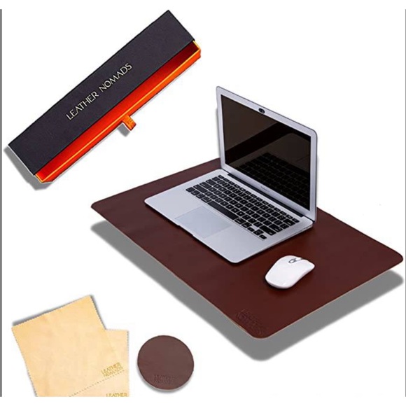 Leather Nomads Premium Leather Desk Pad with Coaster and Lens Wipe - New In Box - Picture 1 of 10